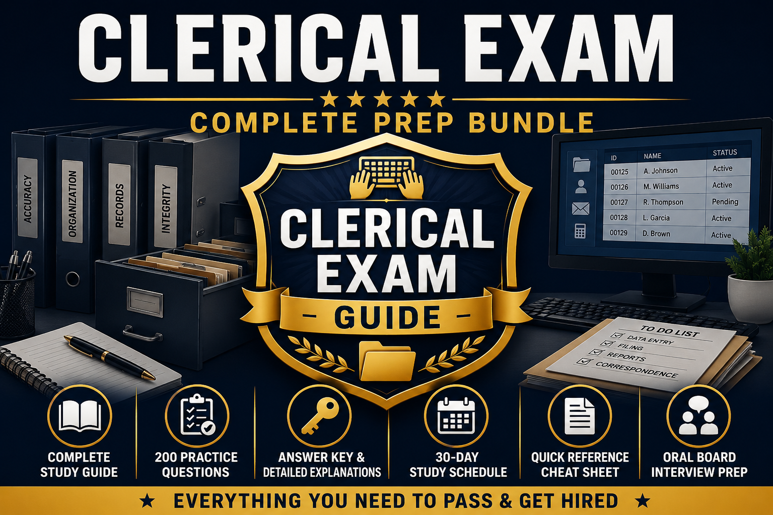 Clerical Exam Prep Bundle cover